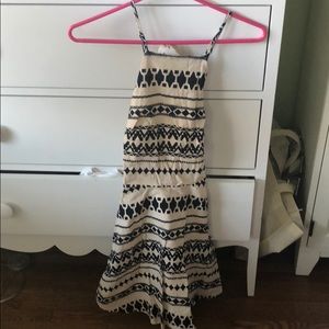 J.O.A.  Taupe and Navy Printed Mini Dress